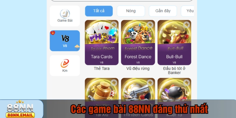 Các game bài 88NN đáng thử nhất