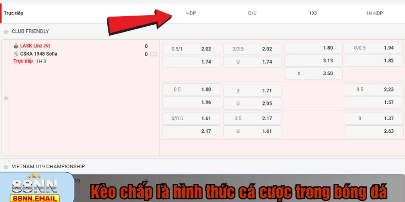 Kèo chấp là hình thức cá cược trong bóng đá